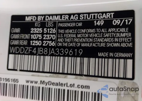 2018 Mercedes-Benz E 300 из США, поврежденный, VIN WDDZF4JB8JA339619